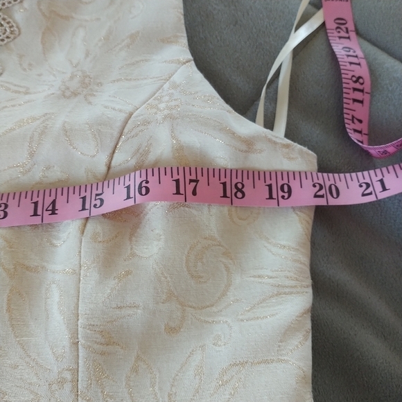 Pappagallo Cream & Gold Classic Sheath Dress 10 - Picture 11 of 12